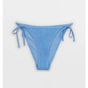 Aerie Smocked Tie Cheeky Bikini Bottom Periwinkle L